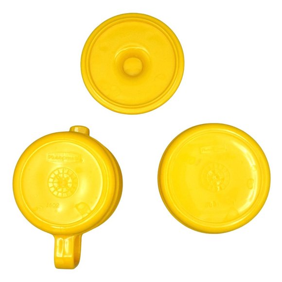 Vintage Rubbermaid Cream Sugar Lazy Susan Turntable Bright Yellow Melamine - Picture 4 of 7